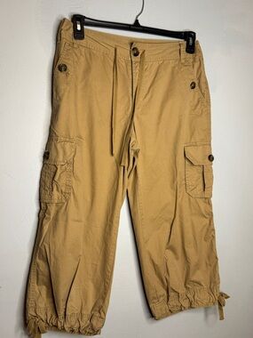 Liz Claiborne Sloane Brown Capri Cotton Pants Size 12 Petite